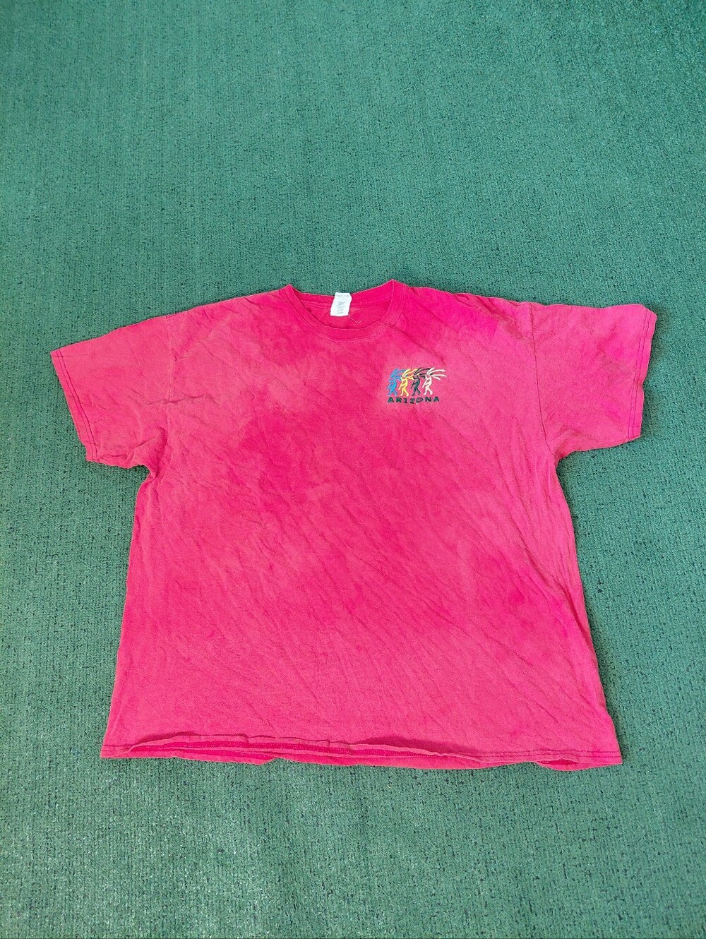 Arizona Kokopelli Figures Red Dyed Embroidered T Shirt Sz XXL